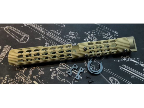 T 5KU VS-24 AK Keymod Long Rail Handguard ( Tan )